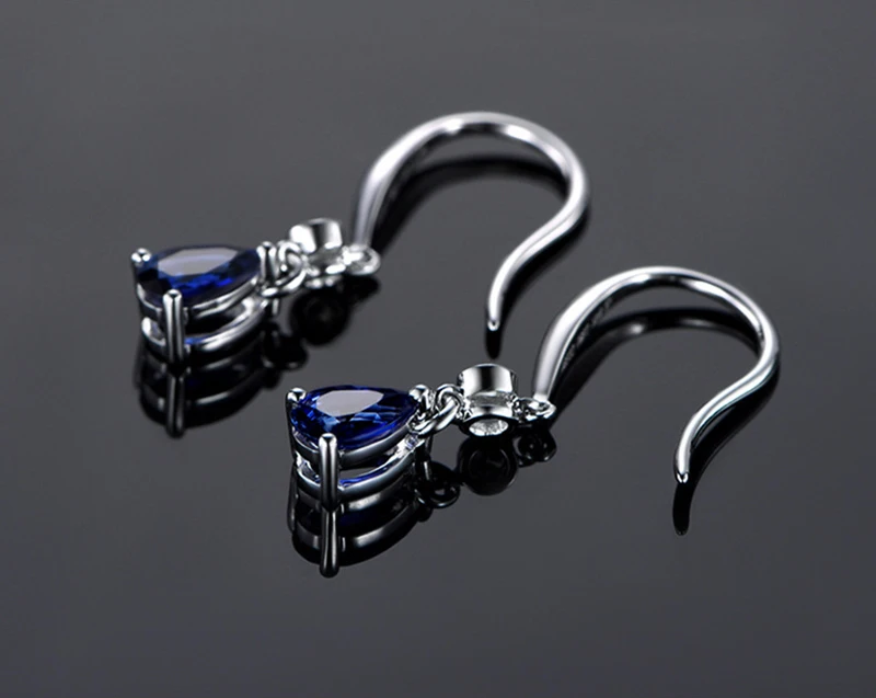 Hcb91ef2a03664fd8a87974a93b4d0f01j - Jellystory Trendy Silver 925 jewelry Earring with Water Drop Shaped Sapphire Gemstones Earrings for Women Weddings Party Gifts