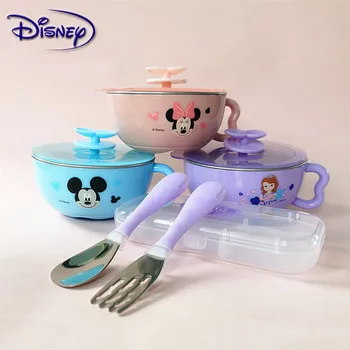 

Disney Children's Tableware Stainless Steel Baby Spoon Fork Set Portable Learning Spoon Baby Training Spoon