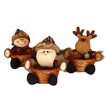 

3Pcs Cute Christmas Candy Storage Basket Xmas Gift Holder Basket Creative Christmas Decoration Santa Claus Basket Home Desktop D