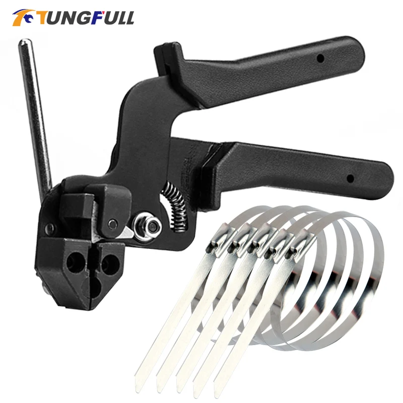 Stainless Steel Cable Tie Fasten Cutoff Gun With 4 Different Levels of Tension 