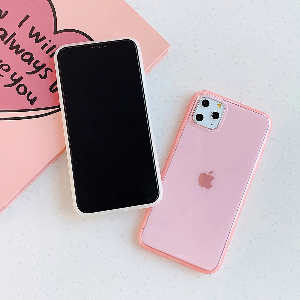 Прозрачный карамельный цвет чехол для телефона для iphone 11 11Pro Max XS Max X XR 8 7 6S 6 Plus модный противоударный зеркальный силиконовый чехол