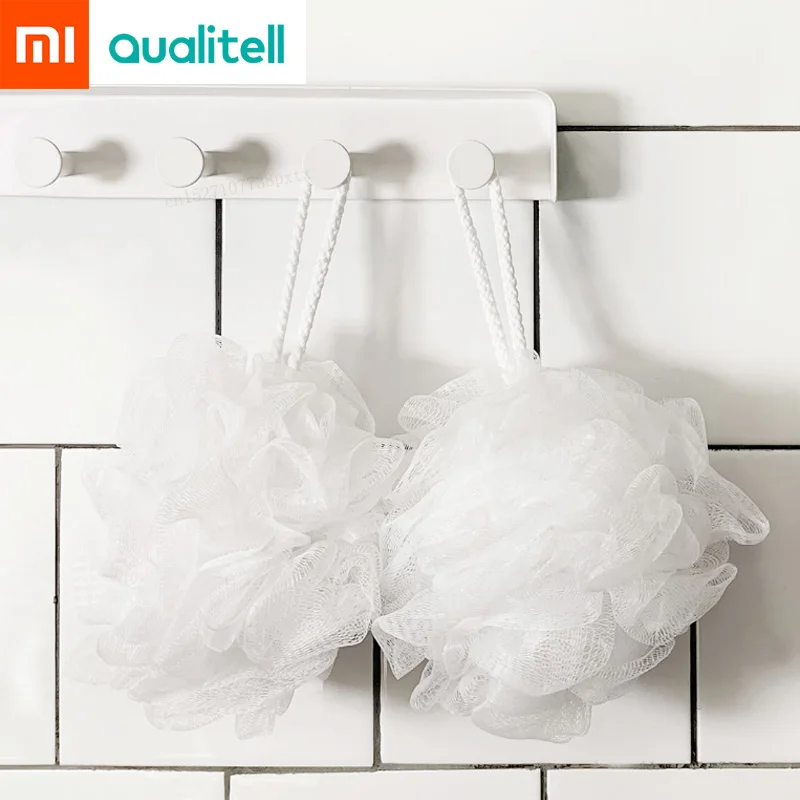 On sale Xiaomi Mijia Youpin Bath ball white 2pcs / bag Rich in foaming soft texture easy to cleanse - Цвет: 2pcs
