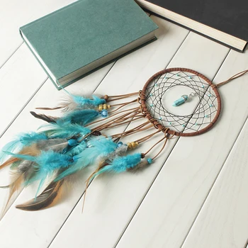 

1Pcs Wind Chime Decoration Ring Dream Catcher With Feather Rings Mysterious Dream Catcher Handmade For Car Home Decor