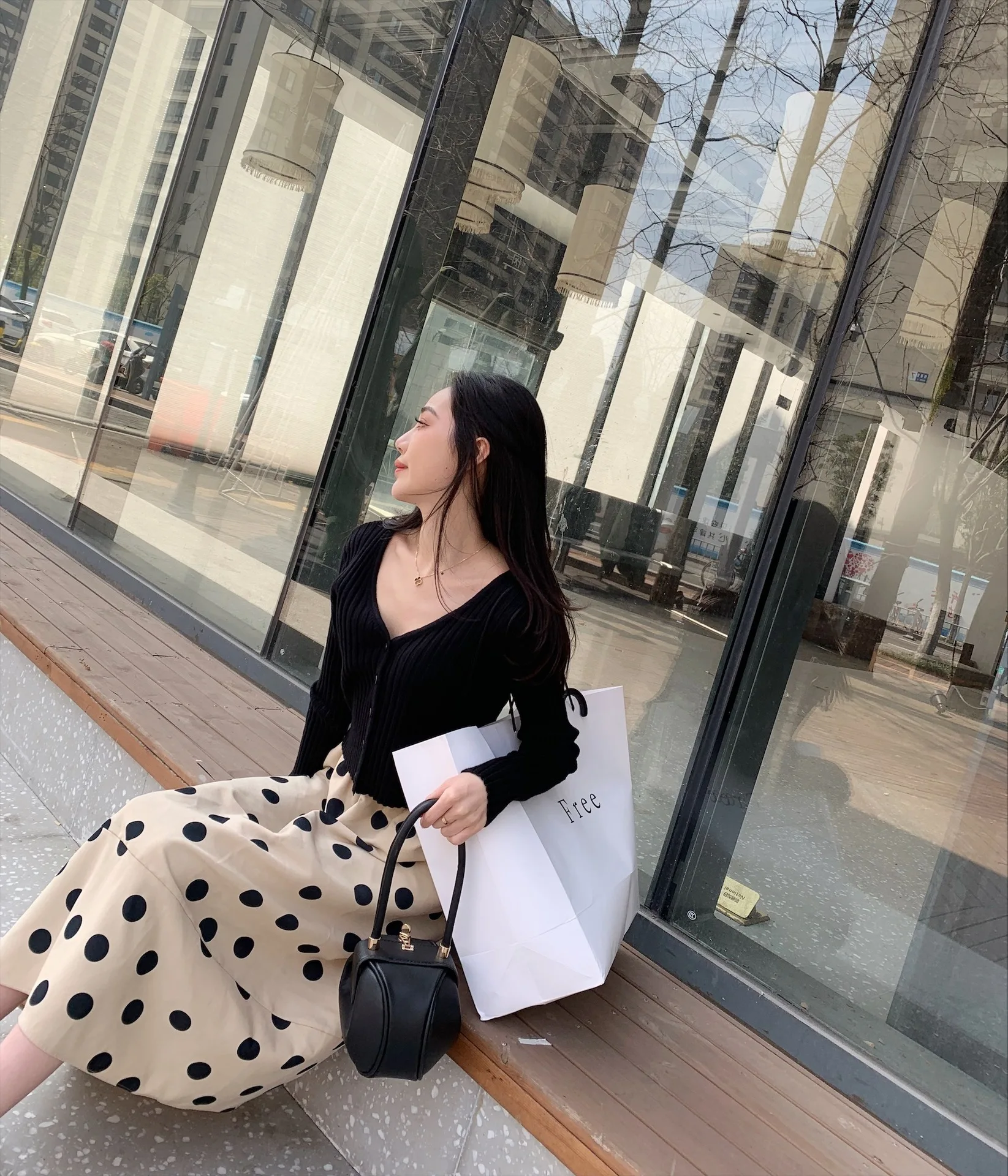 SHENGPALAE Faldas Mujer Moda Новая мода осень-зима юбка Для женщин в горошек, украшенное принтом со Эластичная лента юбки Faldas женские A287