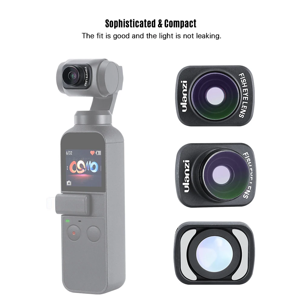 Ulanzi OP-8 мини линза рыбий глаз Магнитный дизайн для DJI OSMO Карманный шарнир камера Многослойное оптическое стекло Gimbal аксессуары