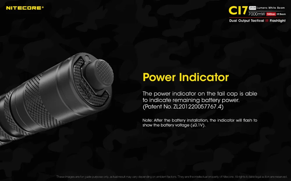 Nitecore CI7 тактический фонарь CREE XP-G3 S3 + SST-10-IR 940nm ИК светодиодный фонарик 18650 Аккумулятор для охоты на открытом воздухе кемпинга
