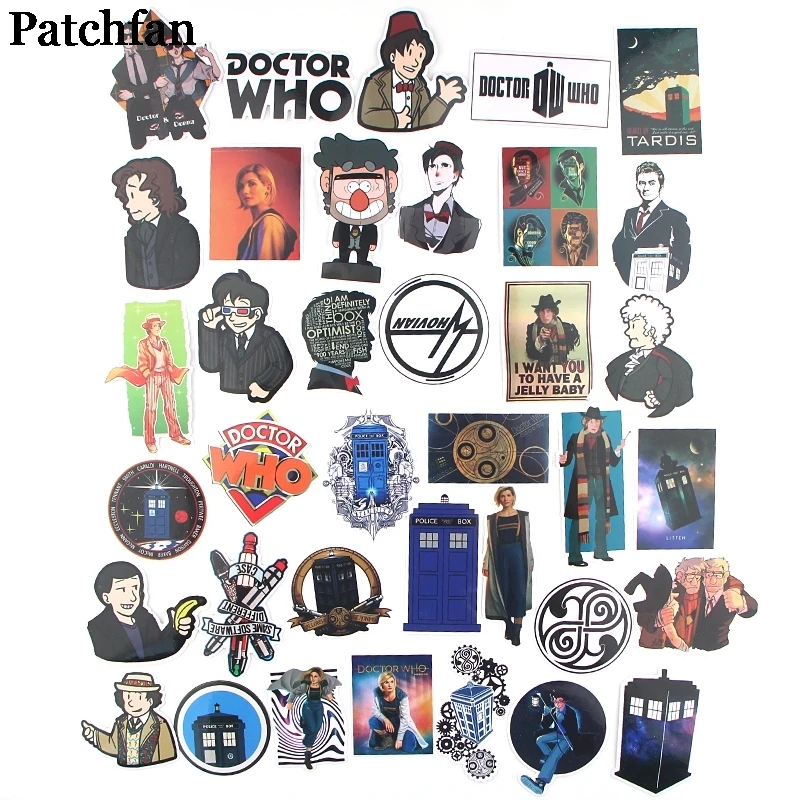 12 компл./лот Patchfan 37 шт./компл. Доктор Кто мультфильм забавные наклейки пакеты письмо Творческий мультфильм DIY телефон Скрапбукинг альбом A2302