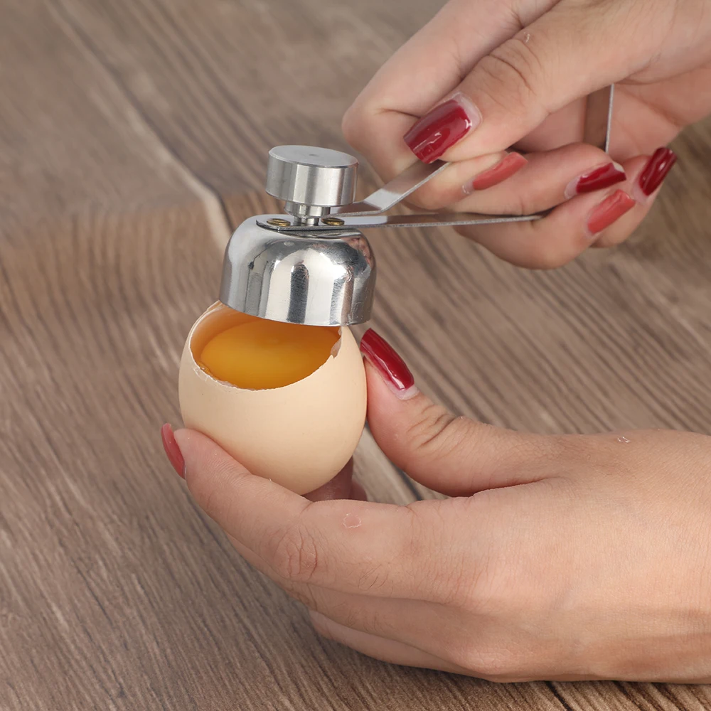 

Metal Egg Scissors Egg Topper Cutter Shell Opener Stainless Steel Boiled Raw Egg Open Creative Kitchen Tools Set 4
