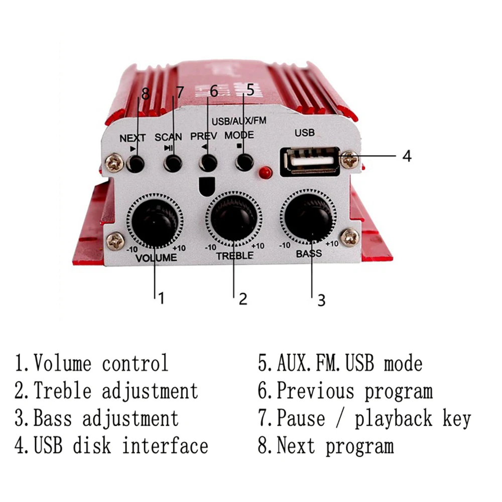 MA-700 мини аудио усилитель USB MP3 FM HiFi усилитель мощности с пультом дистанционного управления для домашнего автомобиля стерео усилитель