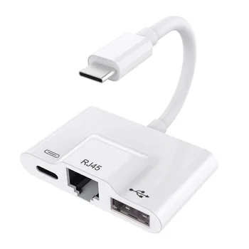 

Type-c to RJ45 Ethernet adapter cable Type-c network port to USB camera adapter