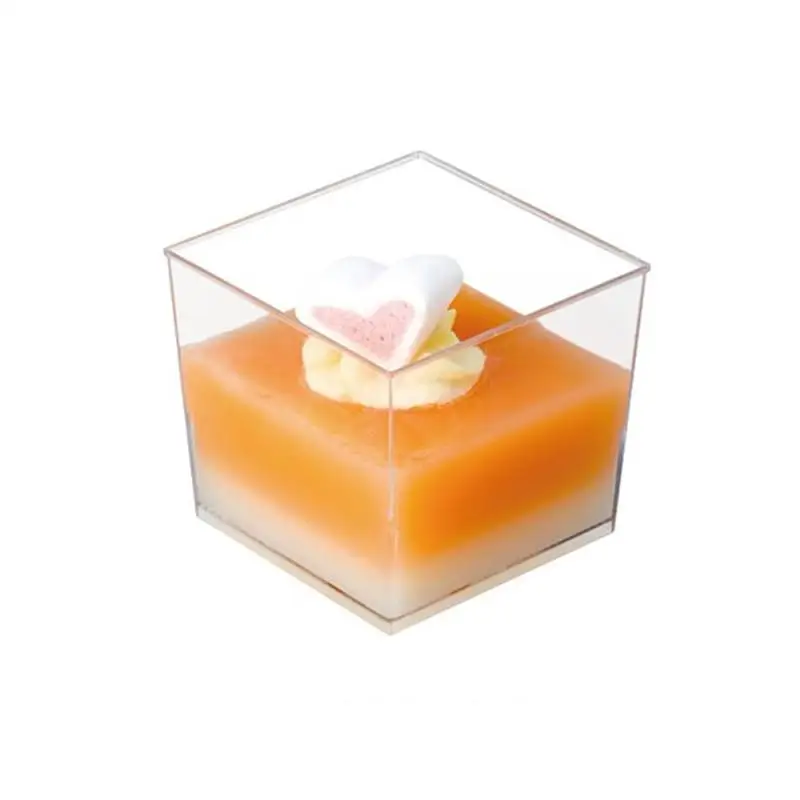 

10/50PCS 150ML Mousse Cup Dessert Appetizer Square Bowl Disposable Cup Souffle Jelly Orange Juice Container For Party Banquet