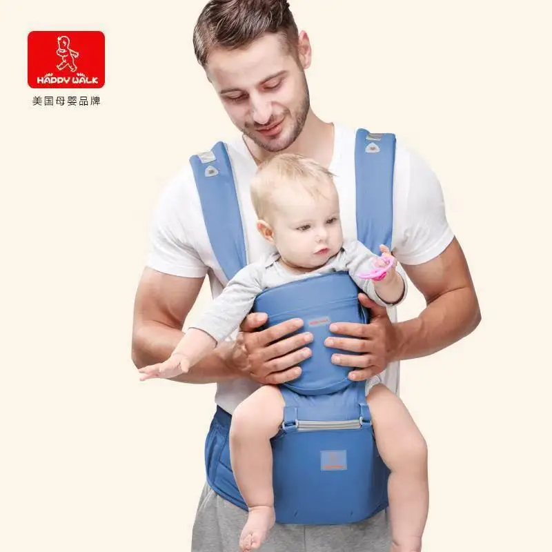 Happywalk переноска для детей четыре сезона Многофункциональный Детский дышащий детский табурет детский поясной табурет - Цвет: Sky Blue