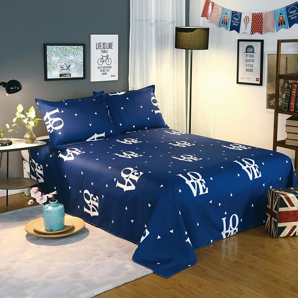 Cotton Textile Sheets Bedding One Piece Simple Fashion Print Comfortable Natural Suitable For Adult Students And Children