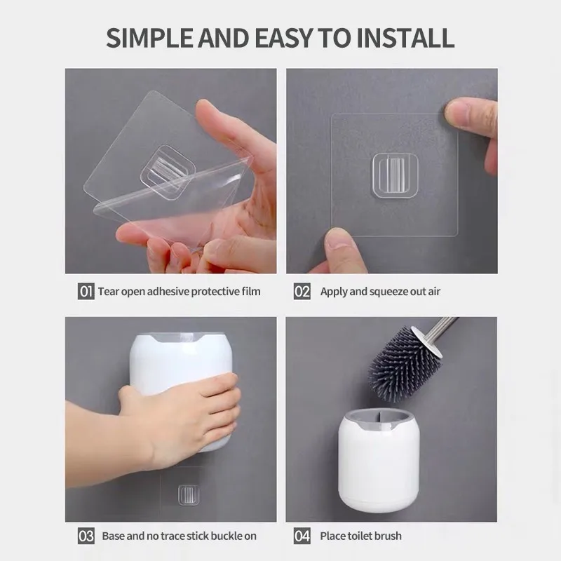 ершик для унитаза Настенная щетка из ТПР Cleanhome с пинцетом и держателем набор