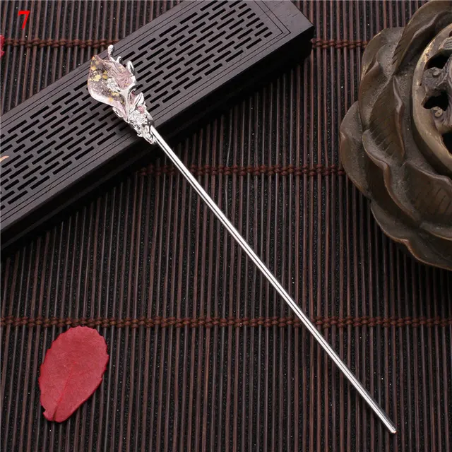 Vintage Chinese Style Hairpins Hair Stick Women Metal Glaze Hair Fork Hair Chopsticks Woman Jewelry Hair Clip Accessories 2021 7
