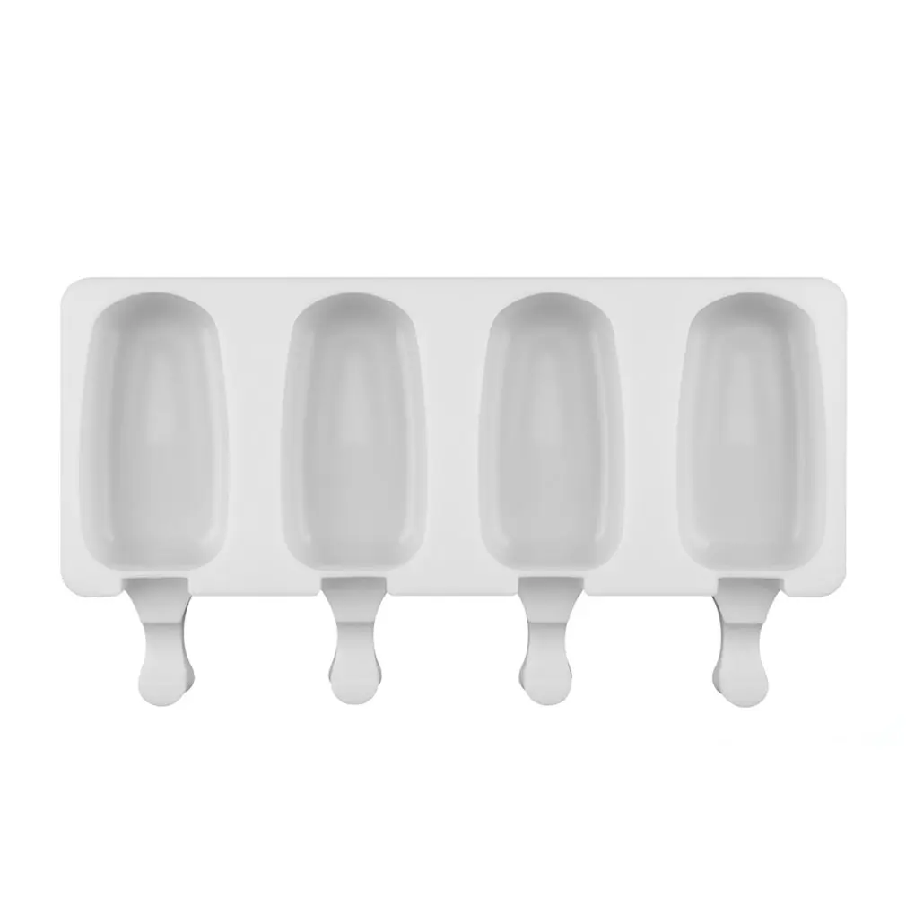 

4 Cell Big Size Silicone Ice Cream Mold DIY Popsicle Molds Fruit Ice Cream Mold Desserts Freezer 20 Sticks
