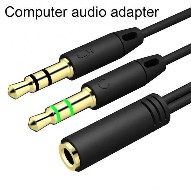 Headphone Splitter for Computer, Earphone Adapter for PC Audio Mic 3.5mm  Female to Dual 3.5mm Male Jack Cable Earphone Accessory - AliExpress