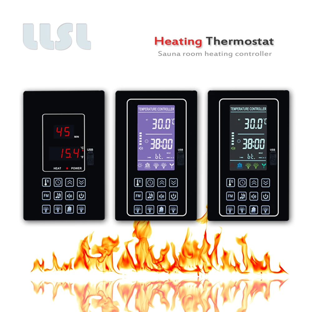 Sauna room temperature control regulator 110V 220V 30A Sauna thermostat for controlling temperature light etc smart thermostat temperature controller