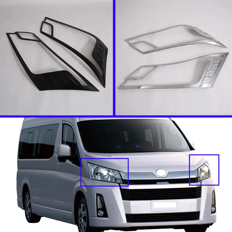 

For Toyota HiAce Sixth generation (H300) 2019 2020 Car Accessories Front Head Light Headlight Lamp Cover Trim Molding Frame