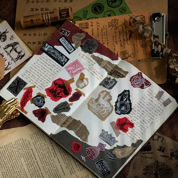 

Leisure Material Paper Set Retro Series Creative Hand Account DIY Decorative Base Paper 15 Sheets Into 2 Optional Cute Stickers