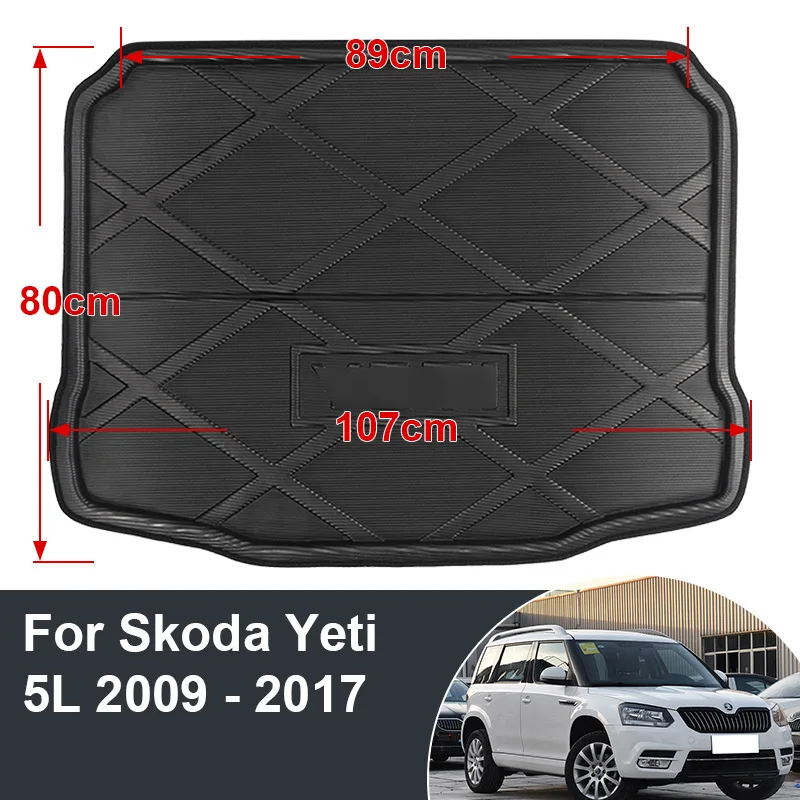 For Skoda Yeti 5L 2009 2017 Boot Tray Cargo Liner Rear Trunk Floor Mat
