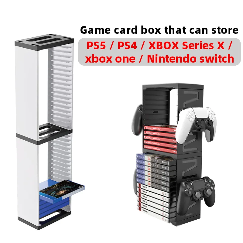 Video Game Case Holder Wall Mount, Gaming Accessories Storage for PS5, PS4, Xbox One, Xbox Series X/S Game Cases, Organizer Accessories (include 2