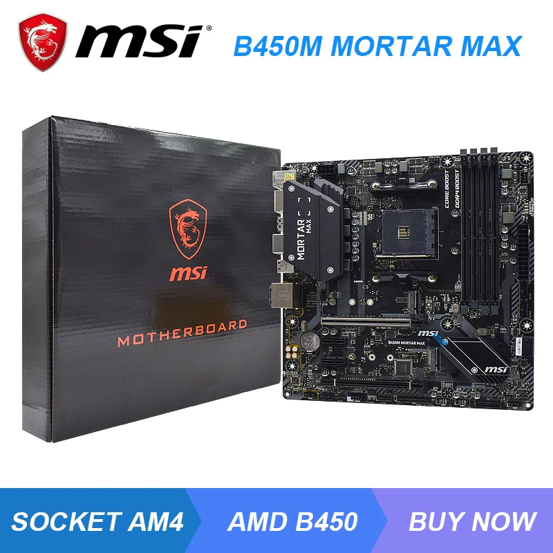 MSI B450M mortero MAX AMD B450 B450M Am4 Gaming PC placa base ddr4 64G M.2 kit ryzen 5 3600 5600x CPU PCI-E 3,0x16 HDMI USB3.2