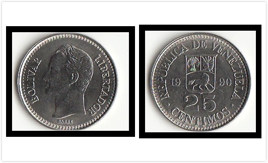 Venezuela 25 Centimos Coin Caribbean Latin America 100% Real Original Coins Collection Unc New | Дом и сад