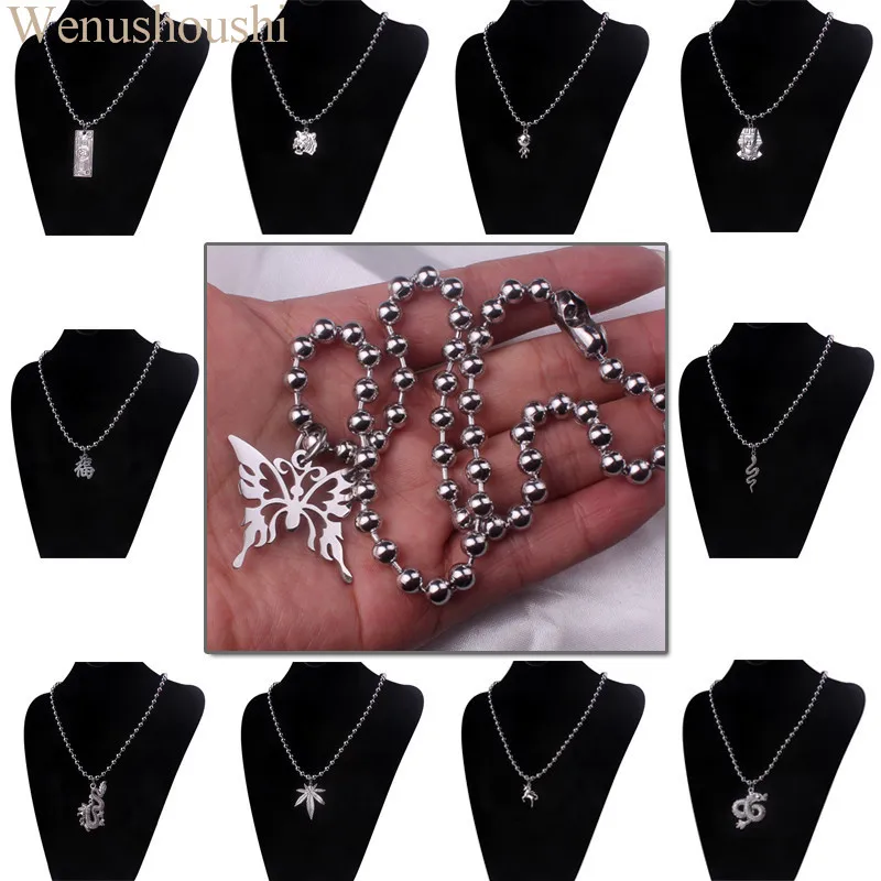 6 мм толстая цепочка из нержавеющей стали с бусинами ожерелье в стиле хип-хоп