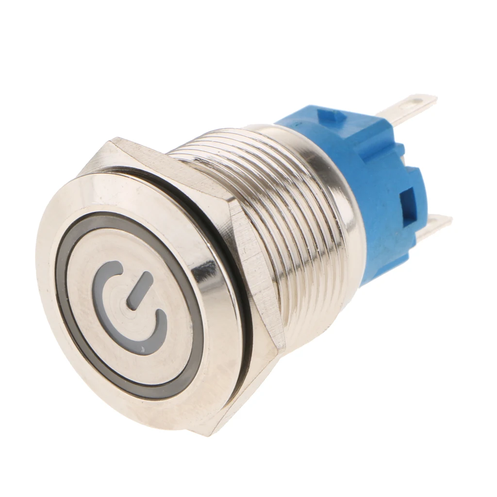 19mm 12V Waterproof Metal Signal Indicator Light Pilot Lamp IP67