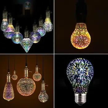 

Fashion 3D Fireworks Bulb Holiday LED Lamp Retro Christmas Fireworks Light Creative Home Decor KTV Colorful Fireworks Bulb