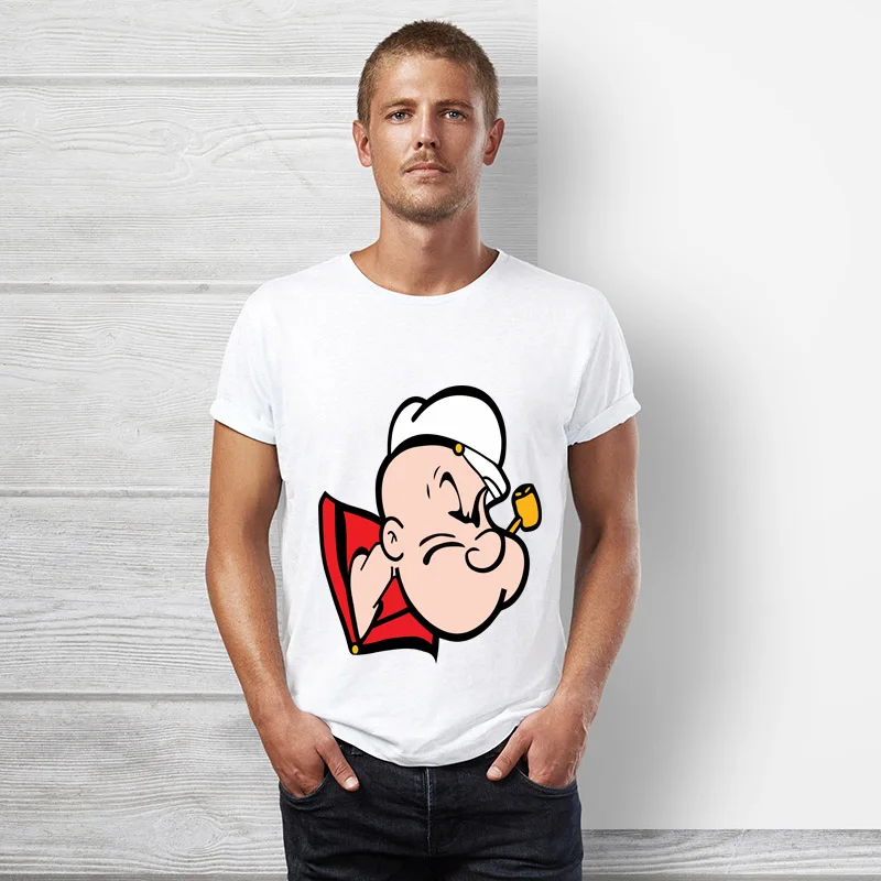 Брендовая одежда True reveler, футболка Popeye, Мужская футболка с коротким рукавом, летняя мультяшная футболка в стиле хип-хоп, забавная футболка из хлопка с моряком