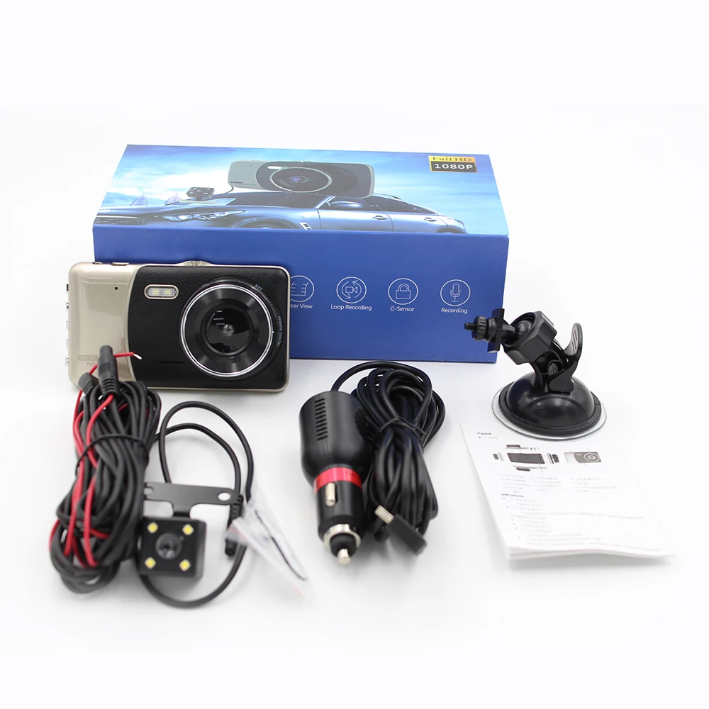 Jabriel HD1080P 170 ° двойной объектив Автомобильный видеорегистратор 3 8 дюймов ips
