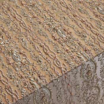 

Y2 handmade nailed pearls sequins embroidery mesh lace fabrics clothing accessories