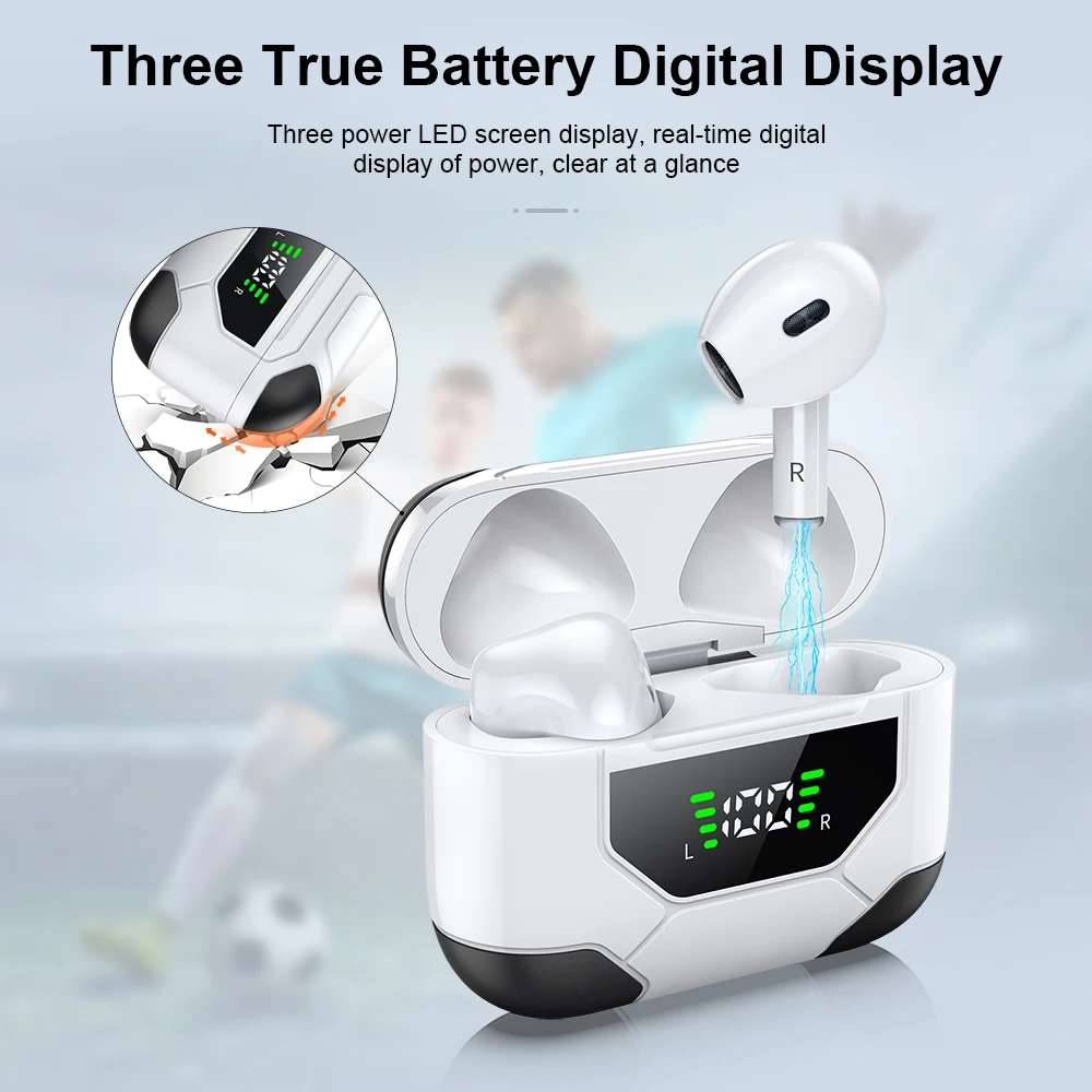 Photo Product New LZ-10 TWS Wireless Bluetooth Earphone Volume Control Super Bass Earbuds With Digital Display Charging Case Pk i9000 max tws