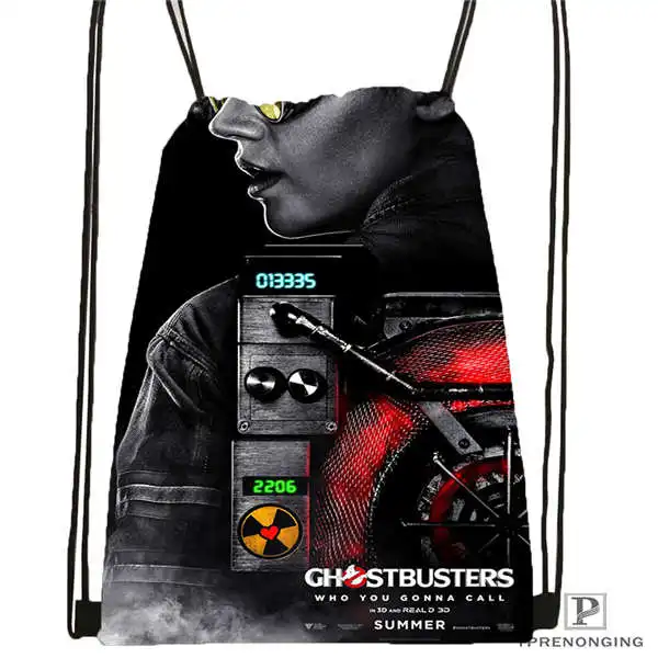Drawstring Backpack Custom ghostbusters походная сумка на шнурке милый рюкзак для детей(черная спинка) 31x40 см#20180611-02-81 - Цвет: Drawstring Backpack