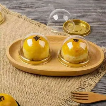 

30pcs Plastic Mini Cupcake Boxes Clear Muffin Pod Dome Box Round Cake Packing Boxes Dessert Favor Container