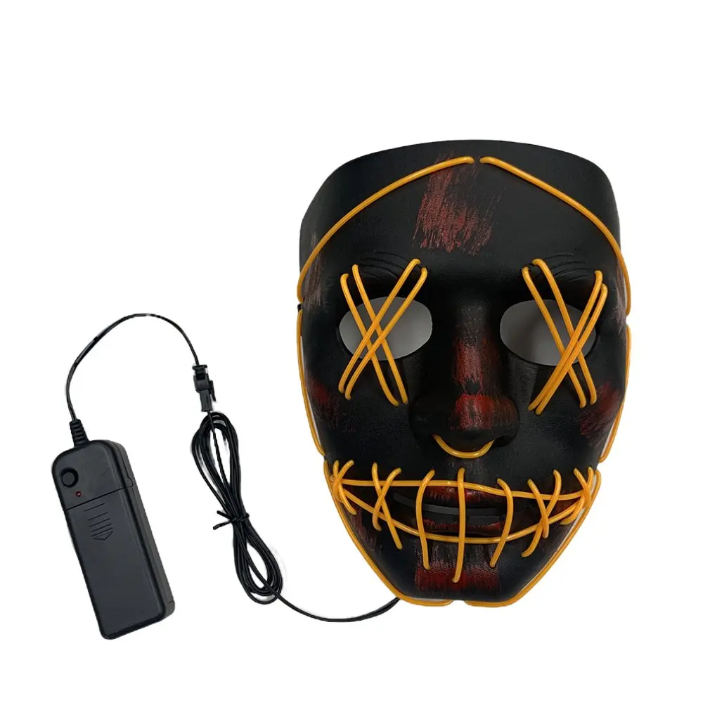 

Halloween El Glowing Mask Purge Horror Blood Thicken Led Street Dance Mask Halloween Panic Mask Purge