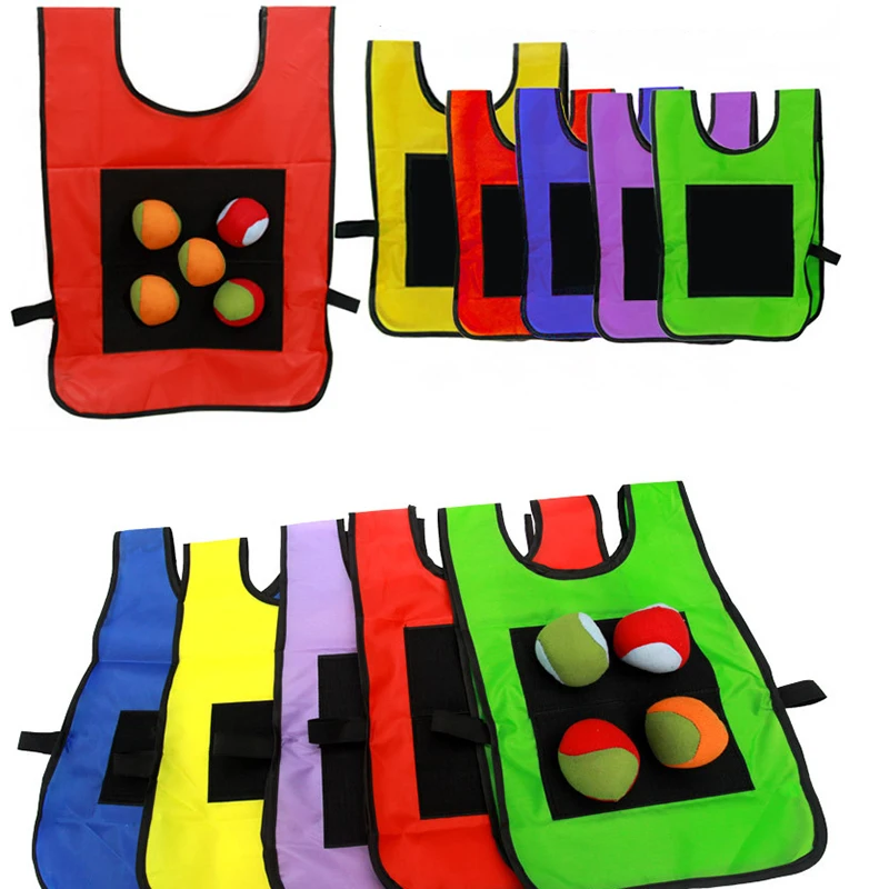 

Outdoor Game Props Vest Sticky Jersey Vest Game Vest Waistcoat With Sticky Ball Throwing Children Kids Outdoor Fun Sports Toy