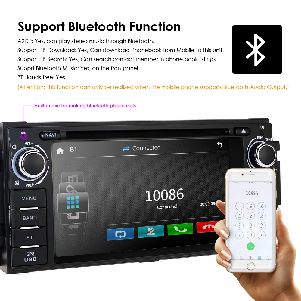 Clearance 6.2inch HD Head Unit GPS Navigation Radio Stereo Car DVD Player for JEEP Patriot Compass/DODGE Journey/Chrysler Sebring BT 9