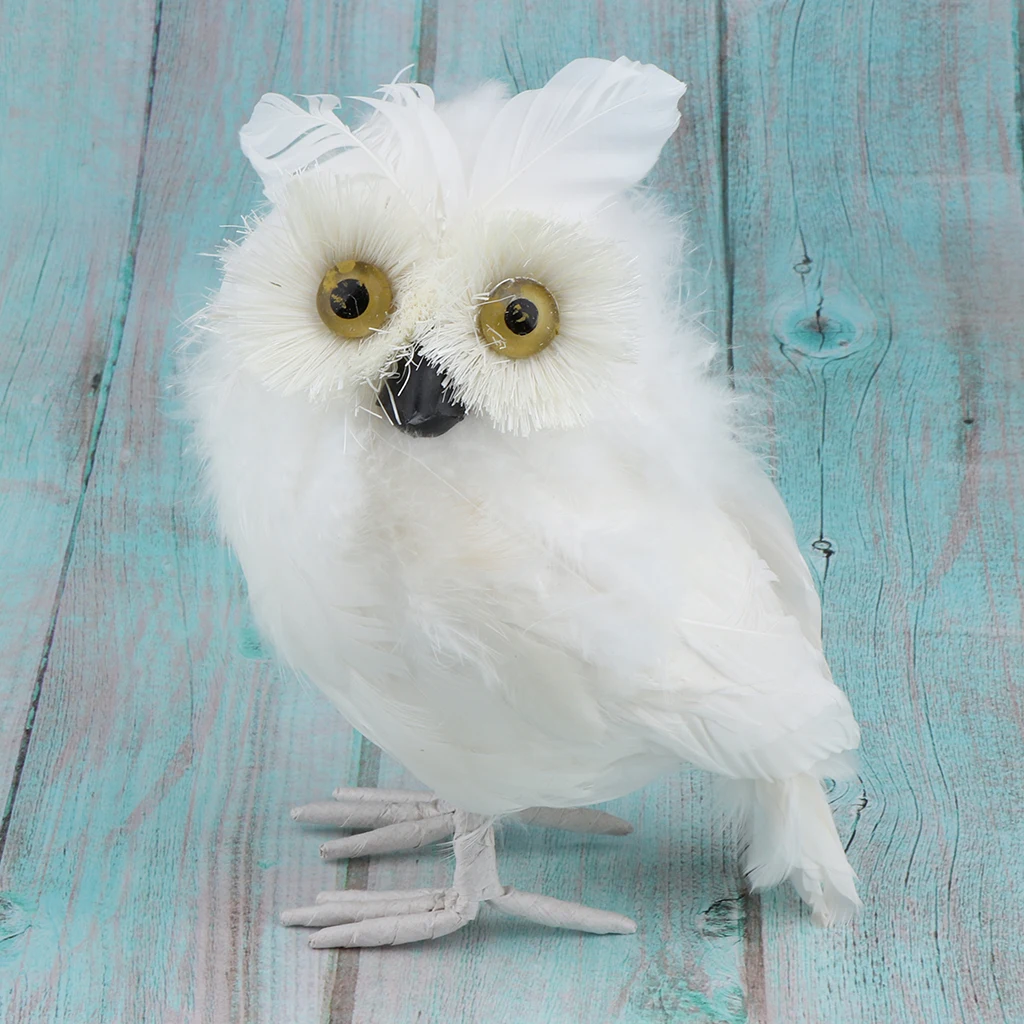 18cm Furry White Owl, Stuffed Small Plush Animal Toy Ornaments for Home Car Decoration