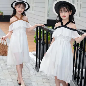 

Girls Summer Children's 2020 New Foreign Style Little Suspender Elegant Dress for Girls Party Dress Girls Dress 10 To 12 Years