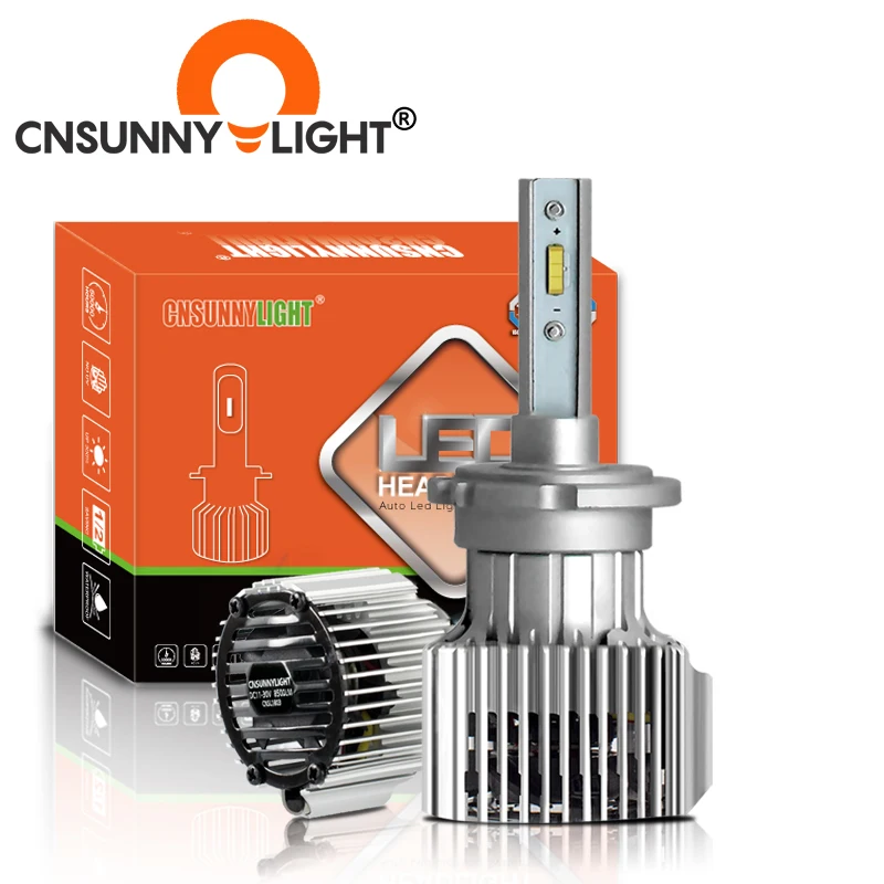 

CNSUNNYLIGHT Car Headlight D1S D2S D3S D4S D2H LED Bulbs Bi-beam 8500Lm CSP Led Chips Automotive Lights for Car Projector Lens