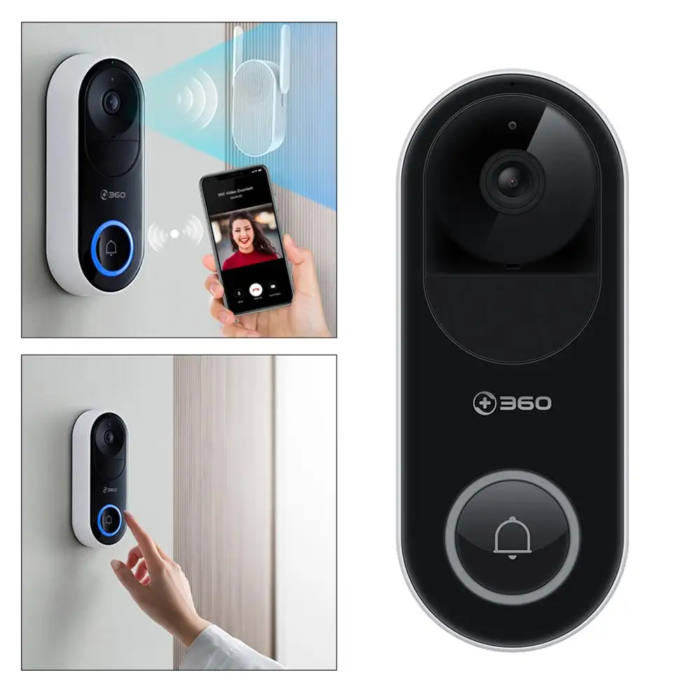 360 D819 AI WiFi Smart Video Doorbell Night Vision Door bell Camera IP67 Cloud Storage Motion Detection Violent Demolition Alarm|Модули для систем умного дома| | АлиЭкспресс