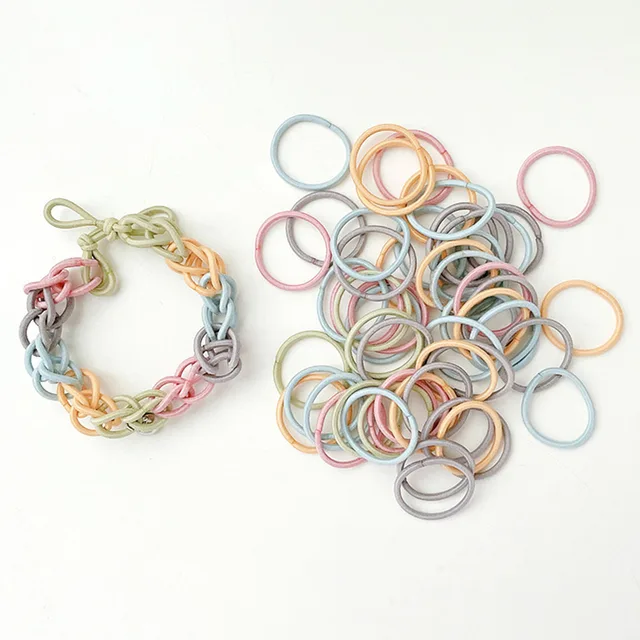 30PCS Women Girls 4CM Colorful Polyester Elastic Hair Bands Ponytail Holder Rubber Bands Scrunchie Headband Hair Accessories b2 (100PCS)