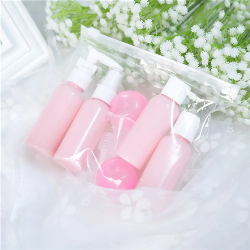 9pcs Refillable Bottles Kit Plastic Jar Travel Size Liquid Foundation Lotion Bottle Set  (5)