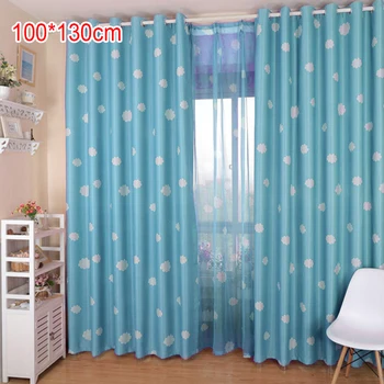 

Cute Blue Pink Cloud Printed Curtain Coated Blockout Eyelet Window Drape Clouds Curtain Home Decor Window shade 130/250cm*100cm