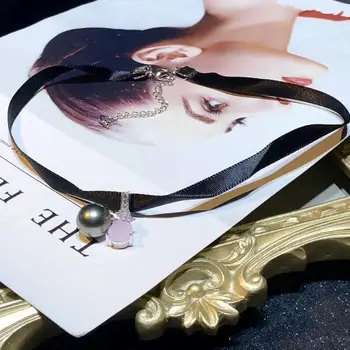 

HOT New Promotion Necklace Mounting, Black Choker Classical Necklace Setting Finding for Pearls Bead Stone Agate Coral