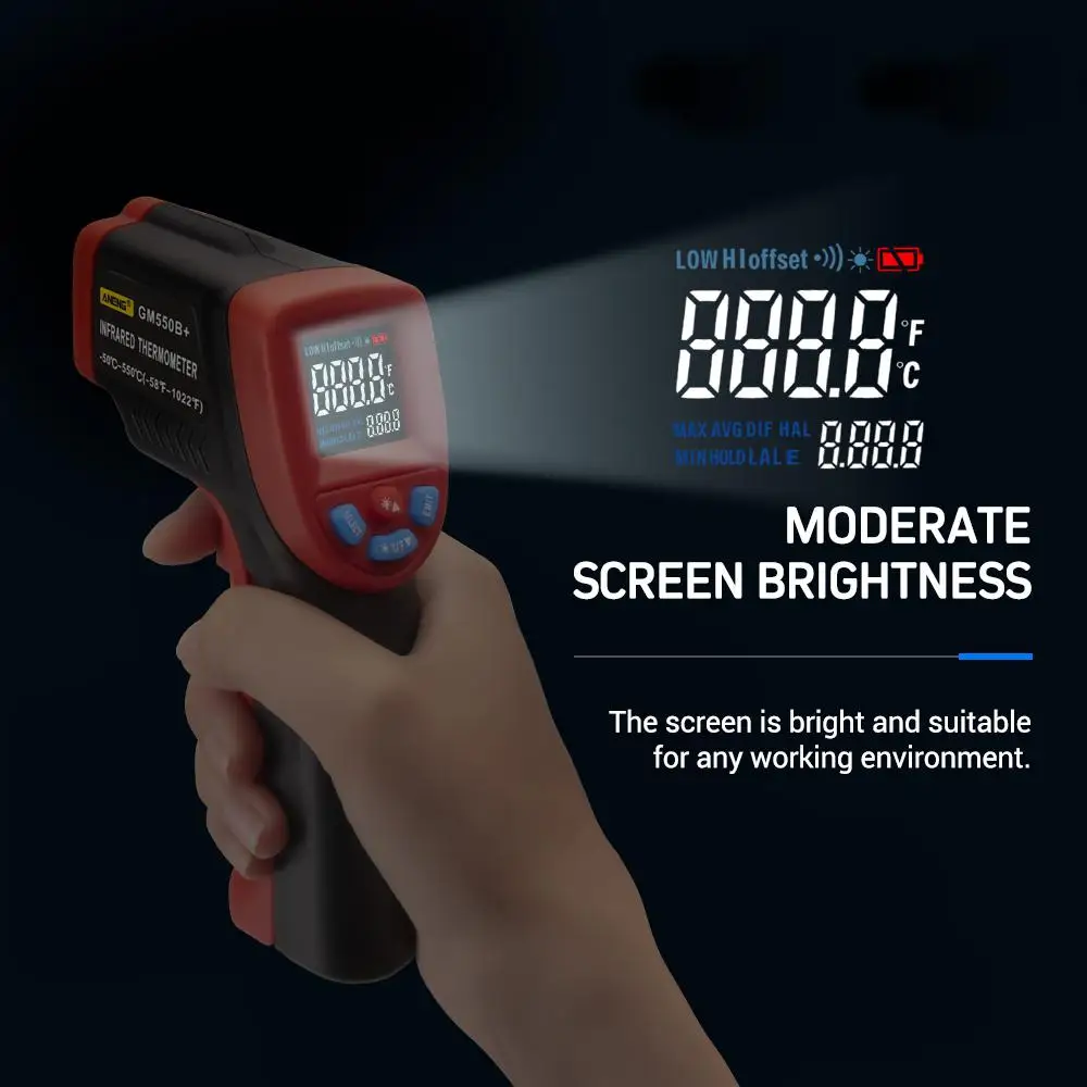 SOLLED ANENG GM550B+ цифровой инфракрасный термометр измеритель влажности Метеостанция измеритель температуры измеритель влажности
