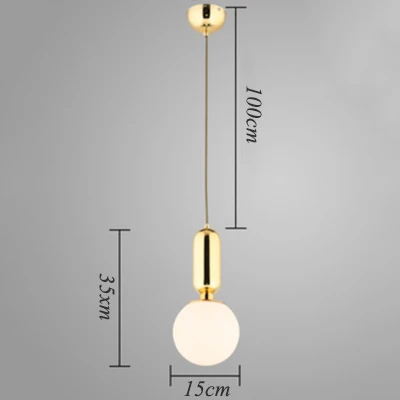 Современный стиль гостиная спальня минималистичный Ресторан подвесной светильник скандинавские украшения одежды стеклянная шариковая Подвесная лампа - Цвет корпуса: E Gold